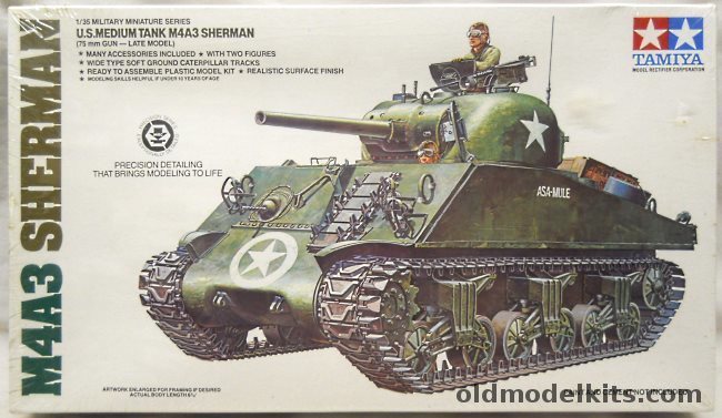 Tamiya 1/35 M4A3 Sherman 75mm Gun Tank -  (M-4), MM222A plastic model kit